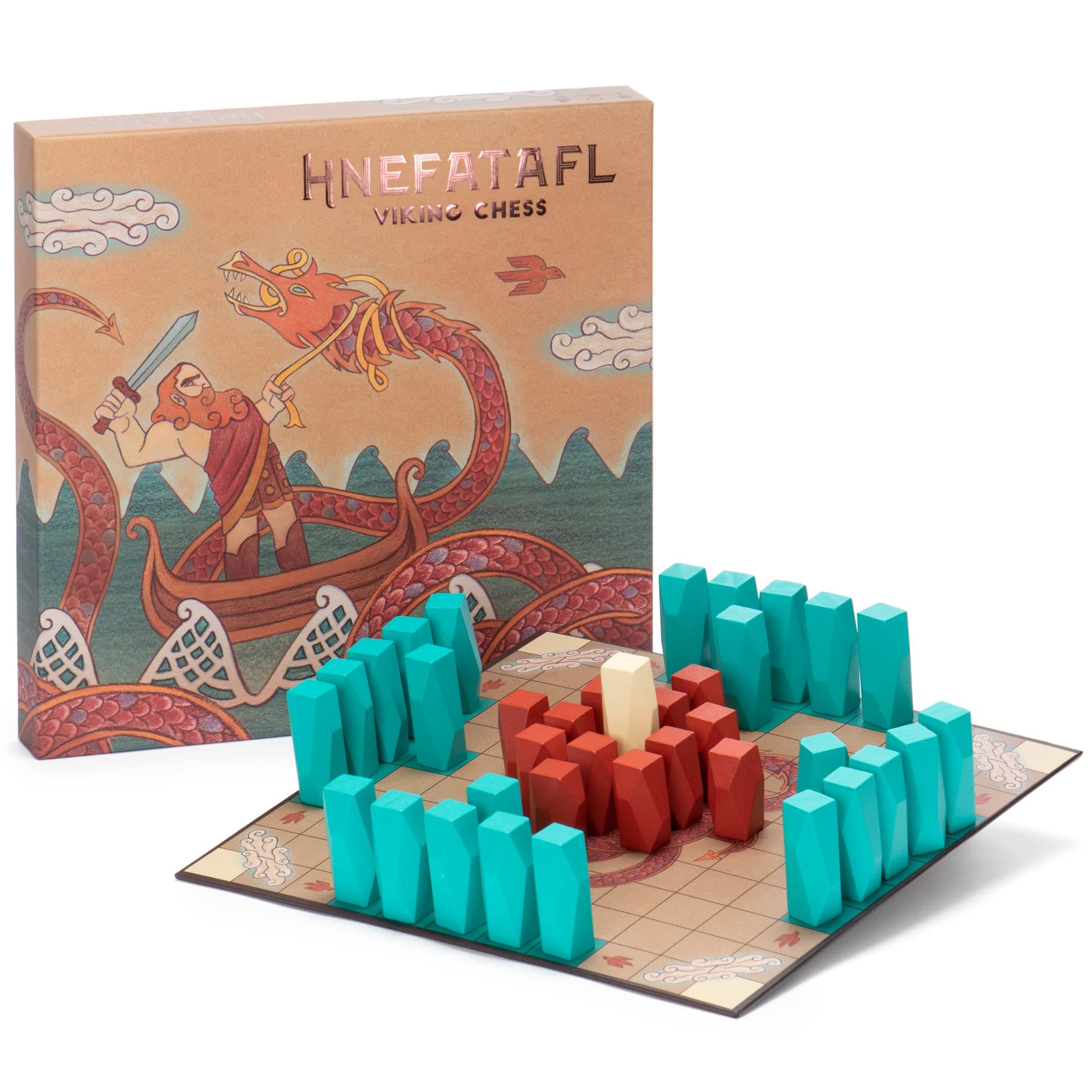 Hnefatafl Viking Chess Set - Authentic, Traditional Two-Player Strategy Board Game Classic - Historic European Tabletop Asymmetric War Game