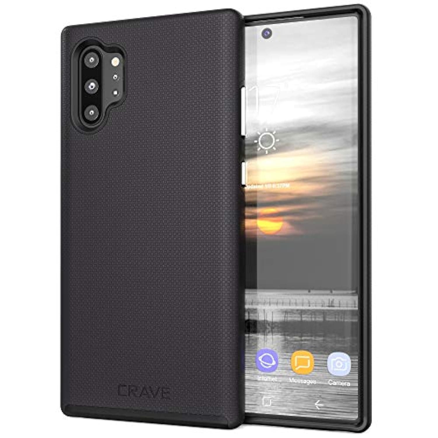 Crave for Galaxy Note 10 Plus Case, Shockproof Protection Dual Layer Case for Samsung Galaxy Note 10 Plus (6.8 inch) - Black