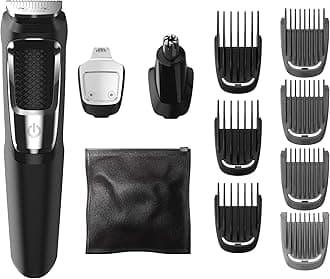 Norelco Multigroom All-in-One Trimmer Series 3000 with 13 pieces - No Blade Oil Needed, MG3750/50