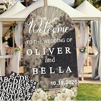 HAIDDLE White Welcome to The Wedding Sign Wall Sticker Decal