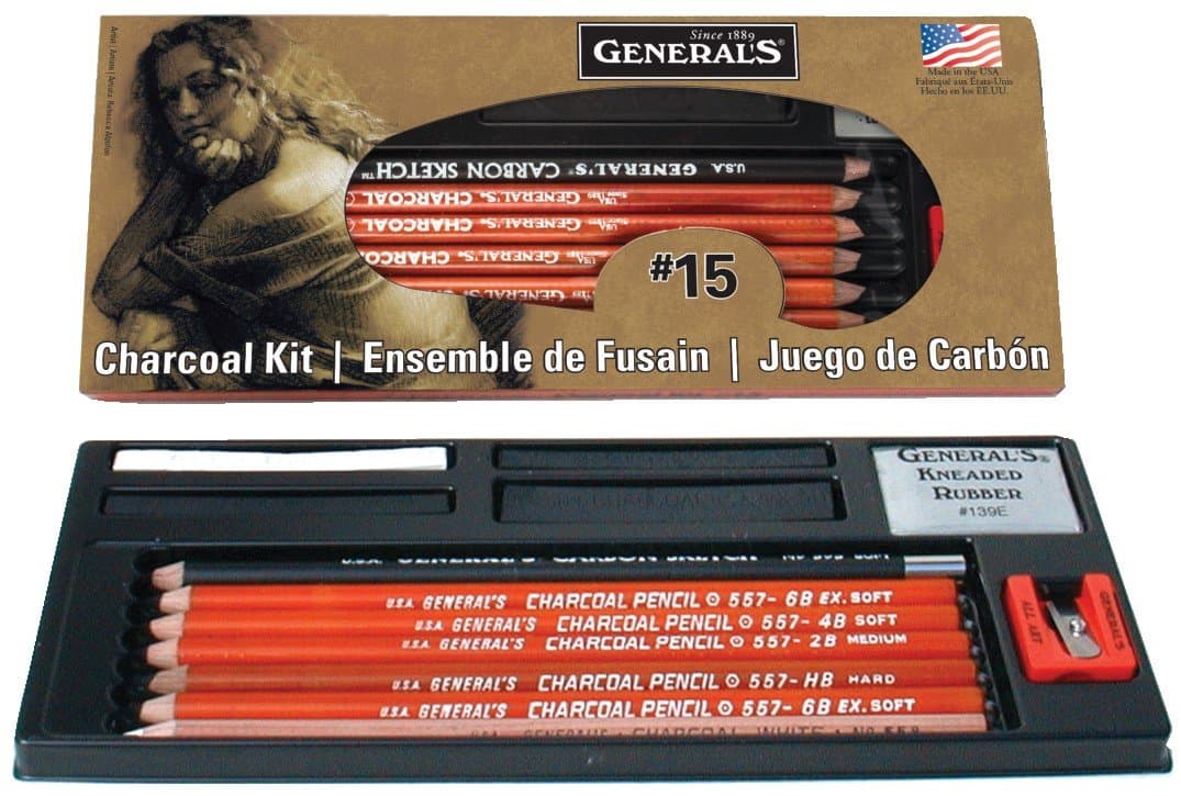 General Pencil Gen15 Charcoal Kit, Multicolor (GEN15)