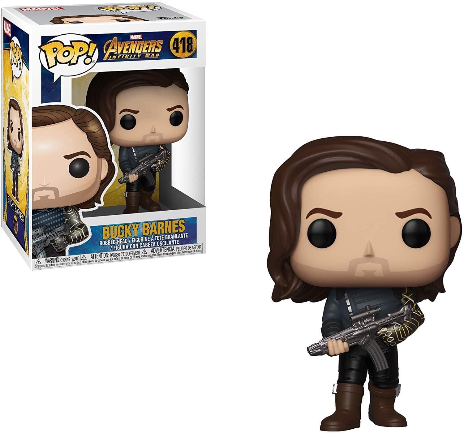 Pop! Bobble: Marvel: Infinity War : Bucky Barnes With Weapon - Avengers - Collectable Vinyl Figure - Gift Idea - Official Merchandise - Toys for Kids & Adults - Movies Fans