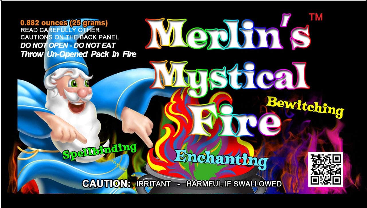 Merlin's Fire Flame Colour Changer Vibrant Long-Lasting Pulsating Wood Fire Colour Changer for Indoor or Outdoor Use 25 grams Packets 6 Pack