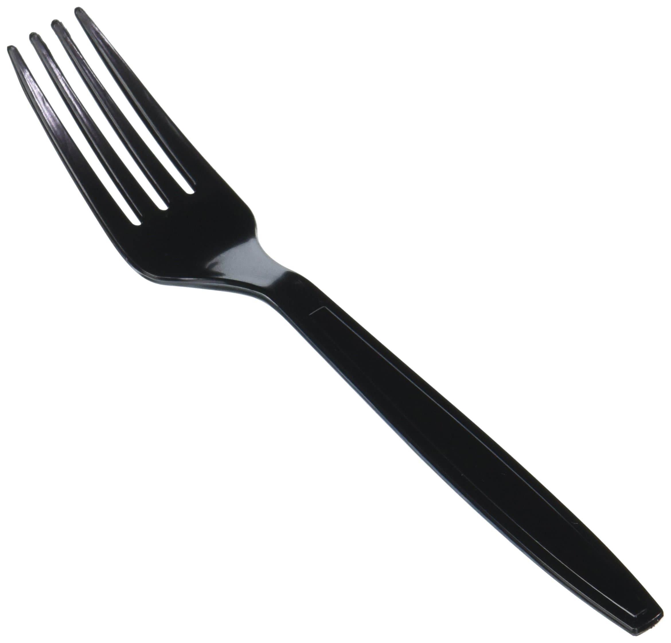Fineline Settings Extra Heavy Cutlery Black Forks, Bulk Pack 1000 Pieces