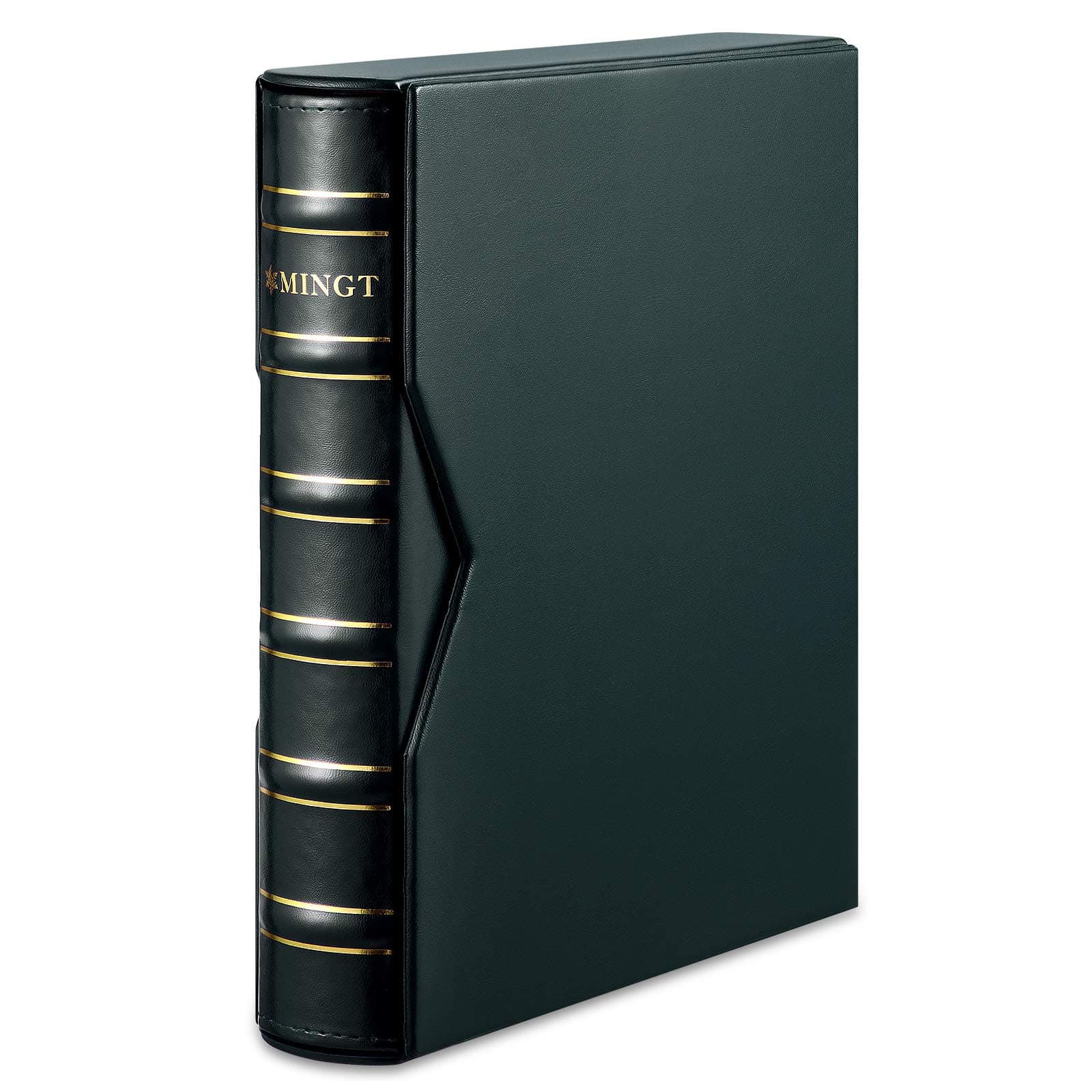 - MUDOR Premium PU Classic Binder with Slipcase Storage Case, 4 Ring Binder Albums Stockbook for Stamps, Documents, Coins, Bank Notes,Without Inner Pages(Green)