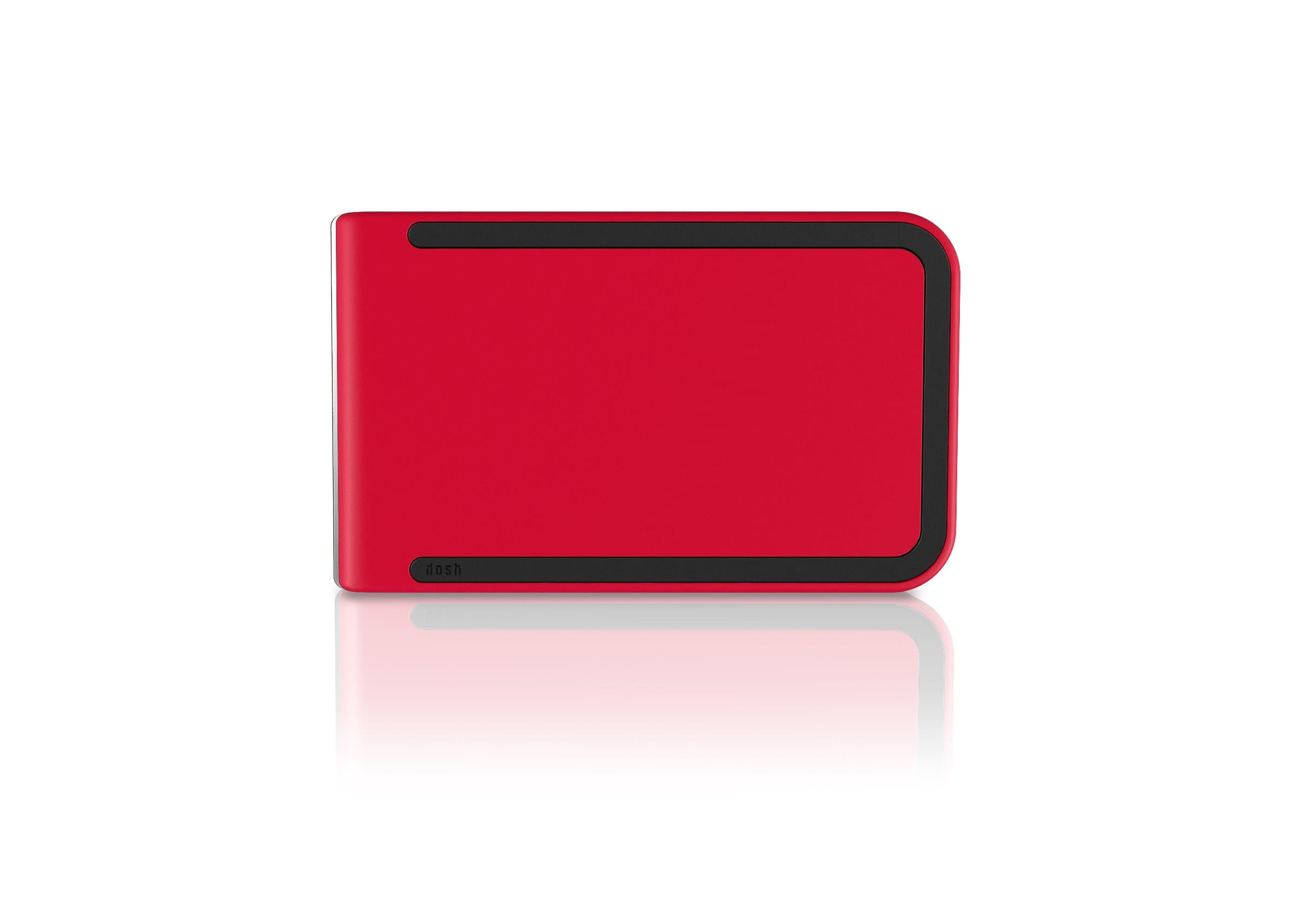 DOSH Luxe RFID Protected 6-Card Compact Designer Money Clip Wallet - Chilli (Charcoal/Maroon)