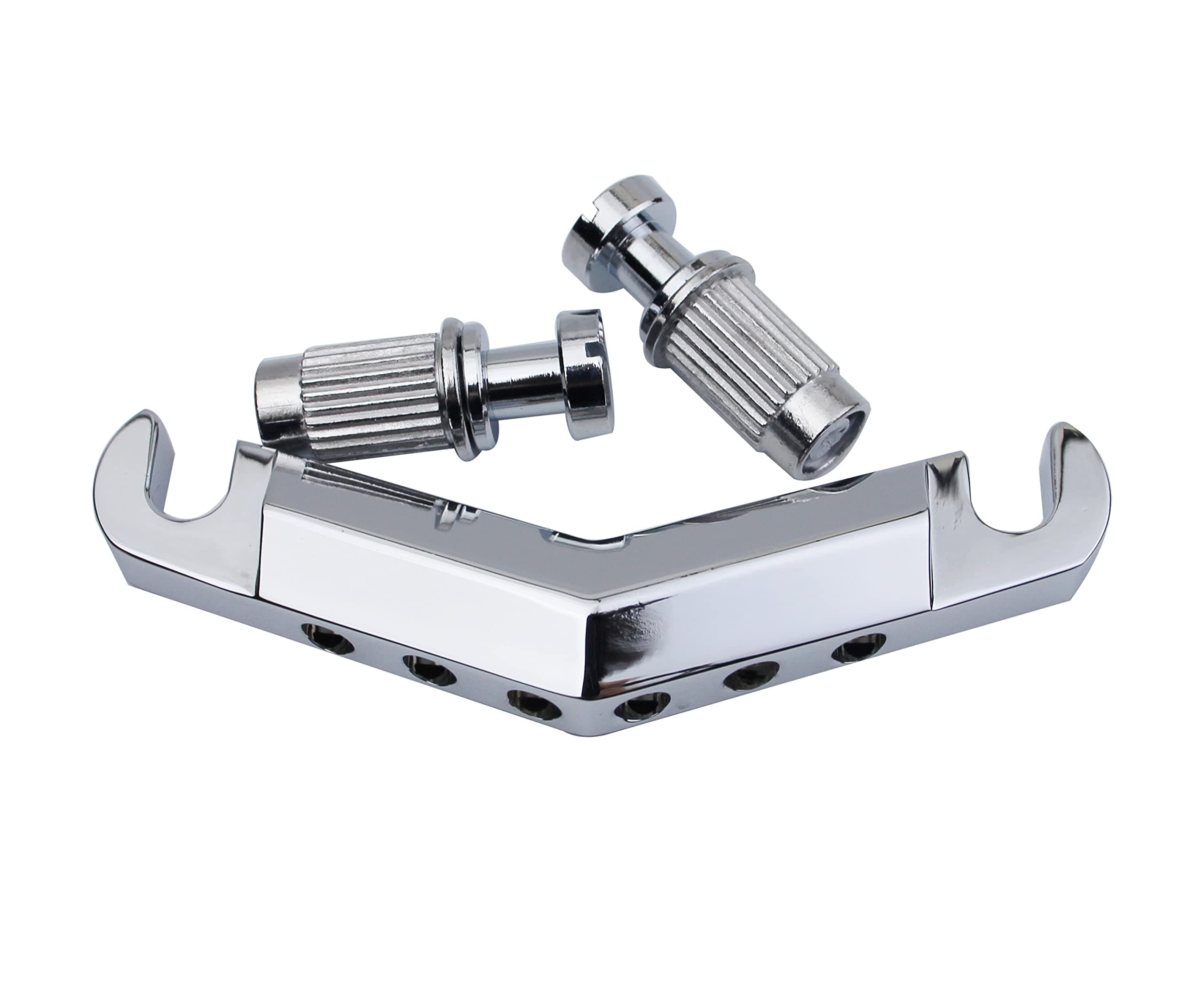 Guyker Guitar Stop Bar Tailpiece with Anchors and Studs Replacement Part Compatible with Les Paul LP SG Style 6 String Electric Guitar - GK21, Chrome