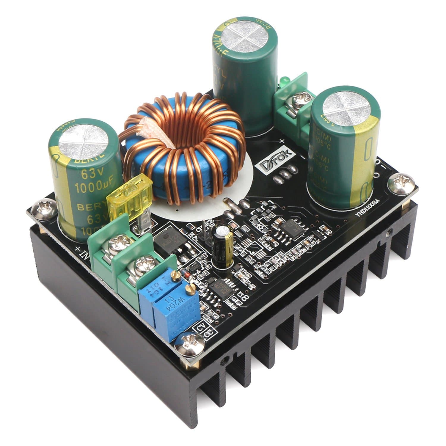 Boost Voltage Converter, DROK 600W 12A Dc Boost Voltage Converter 12-60V to 12-80V Step Up Power Supply Transformer Module Regulator Controller Constant Volt Amp