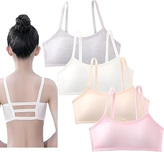 Bras for Girls Training Cotton Bras Wireless Light Padded Sports Bra 8-16 Years Girl's