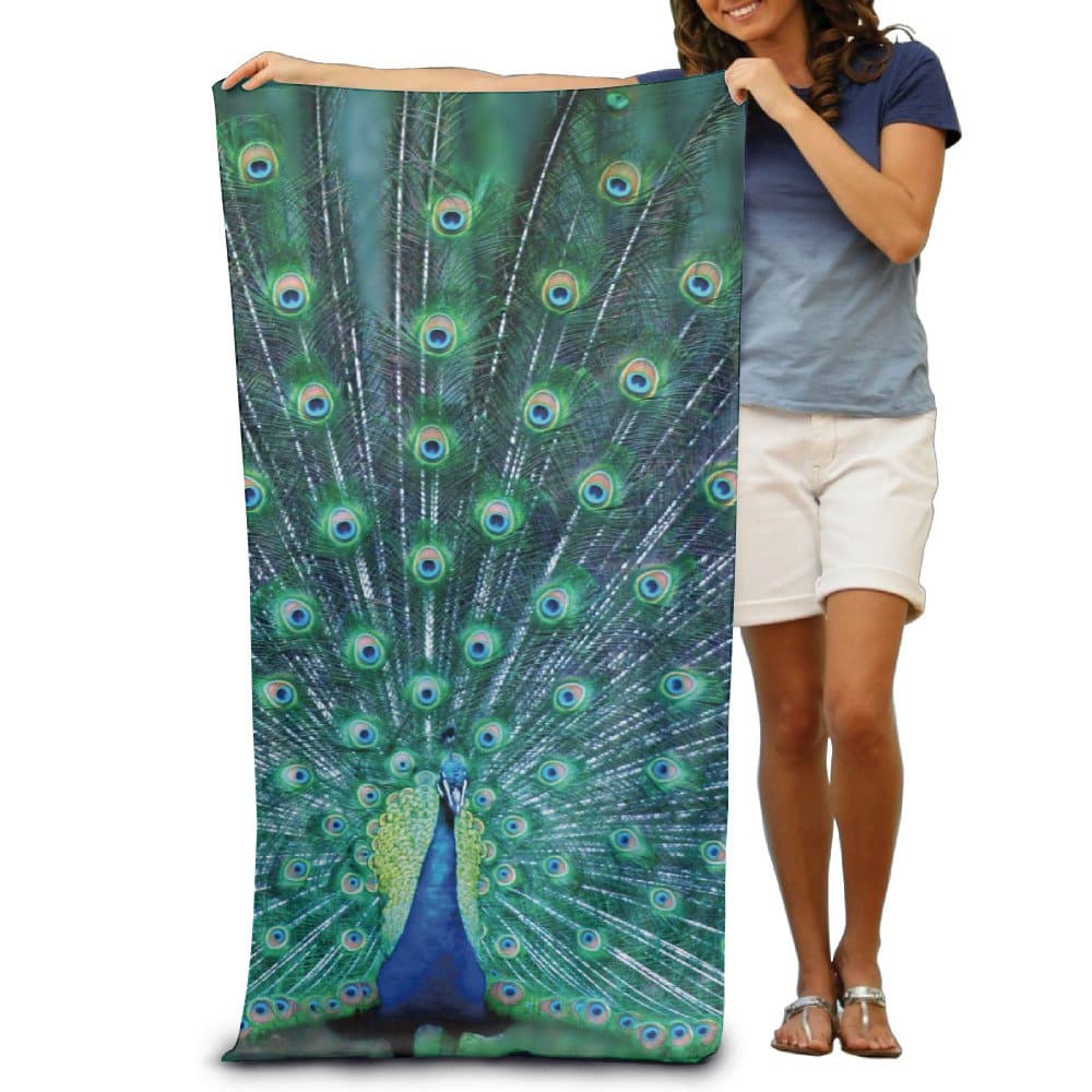 Edgar Bell Beach Towel Peacock Feather Microfiber Towel