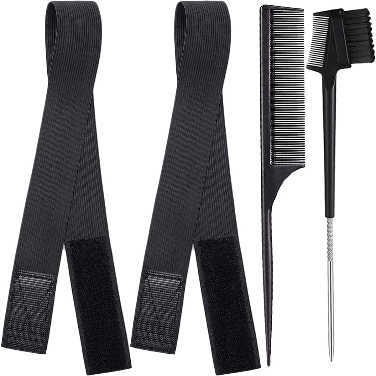 2 Pack Elastic Bands For Wig: Edges, Lace Frontal, Melt Lace, Adjustable Magic Buckle, No Slip