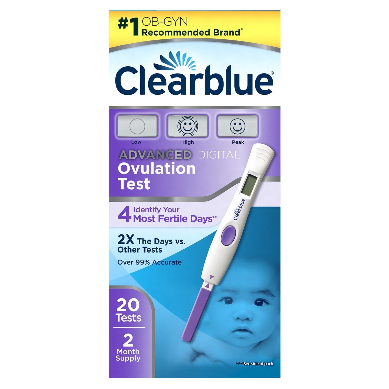 Clearblue New Advanced Digital Ovulation Test Pack of 20 Sticks from United Kingdom Fast Shipping Ship Worldwide