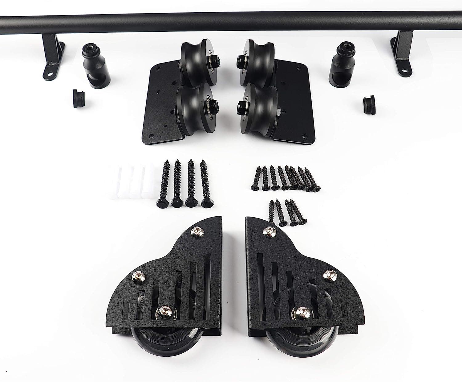 Rolling Library Ladder Hardware Kit,Multi-use for Loft Stairs/Bookshelf (4FT Sliding Kit)