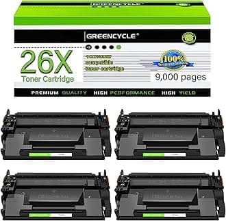 greencycle Compatible Toner Cartridge Replacement for HP 26X CF226X for LaserJet Pro M402n M402dn M402dw M402dne, MFP M426fdw M426fdn Printer Enhanced Version (Black, 4-Pack)