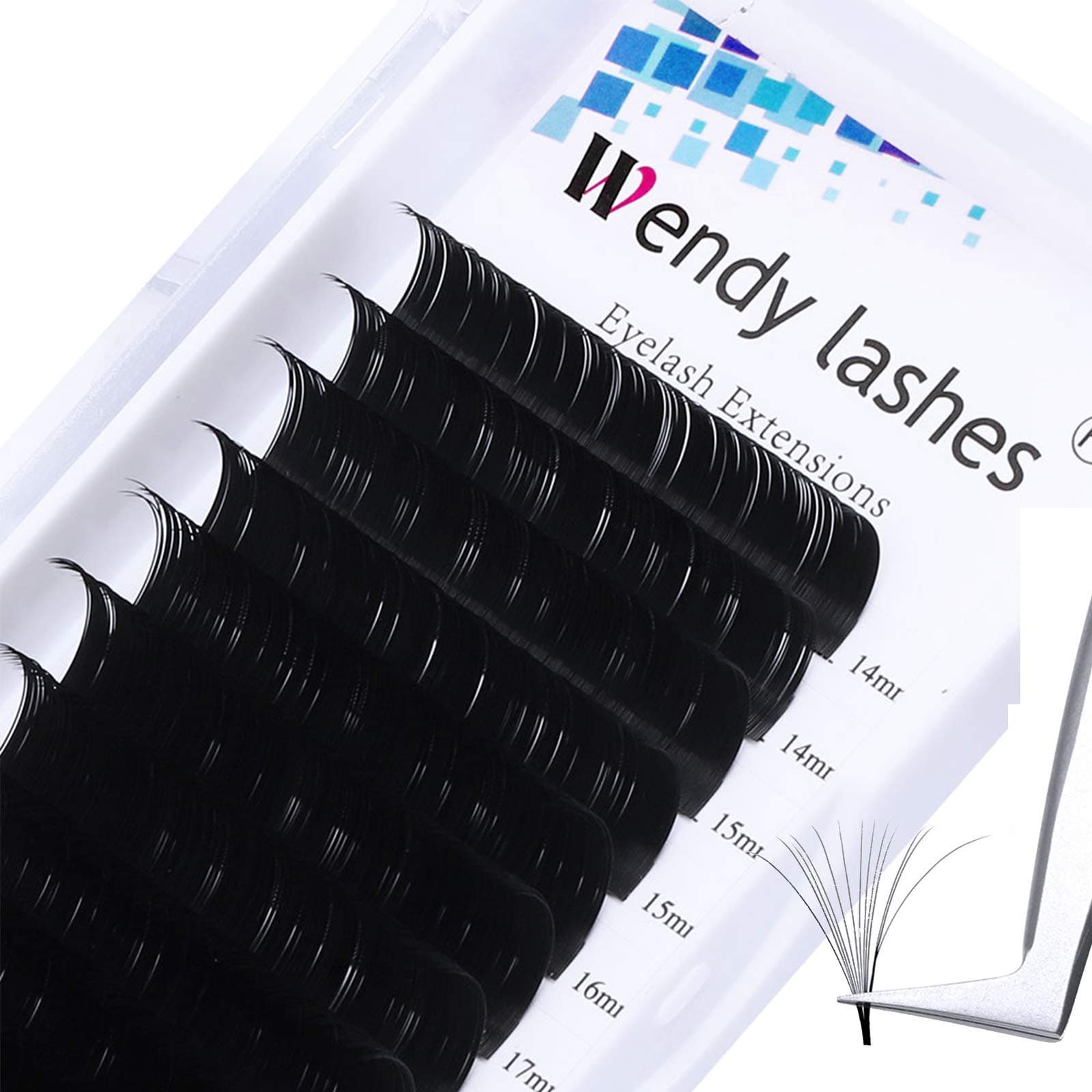 Easy Fan lashes C Curl 0.07 14-20mm Mixed Easy Fan Russian Vloume Lashes 2D 3D 5D Self Fanning Lashes Extensions(KH-0.07-C-MIX(14-20))