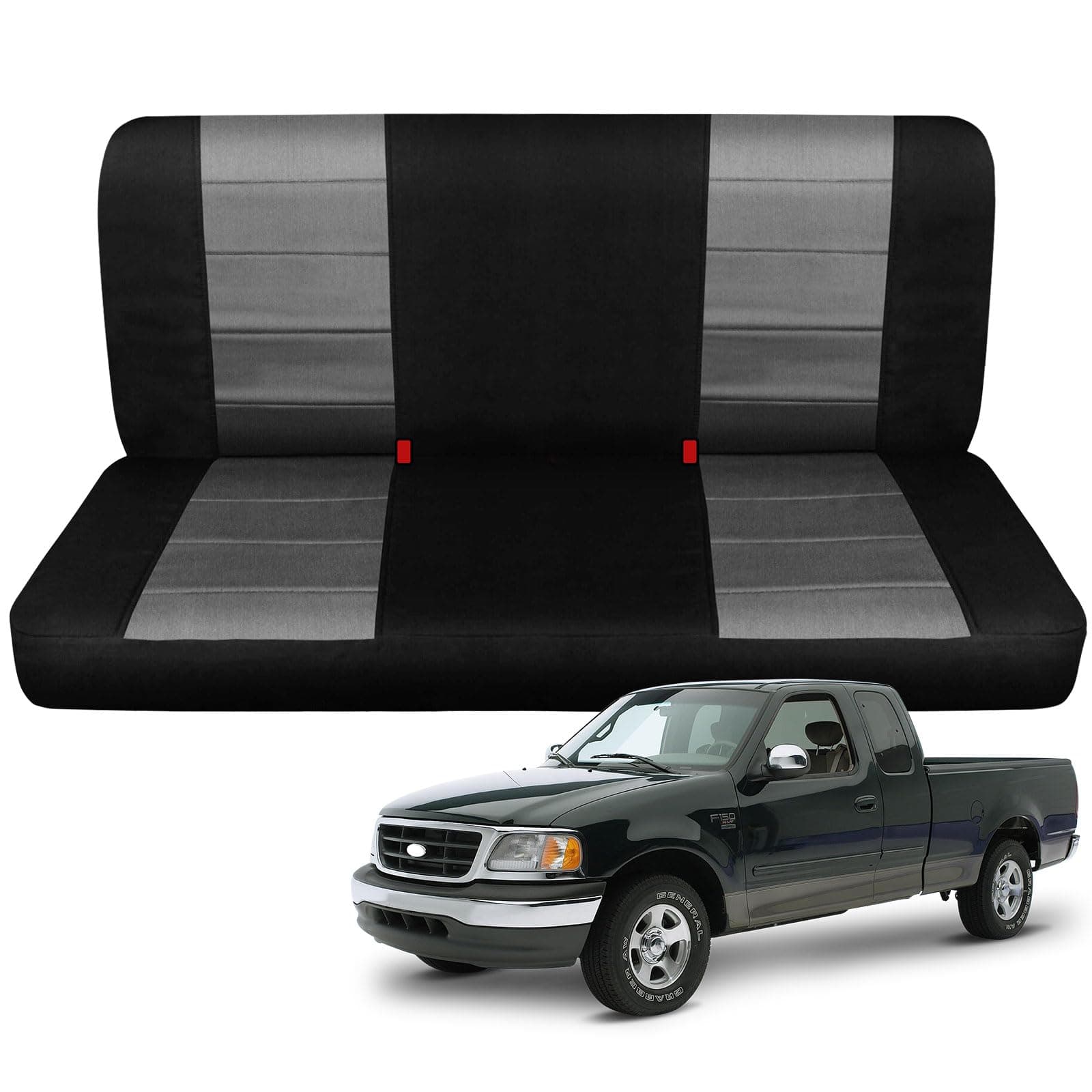 SAPUBK Custom-Fit Rear Seat Covers Replace for 1997-2003 Ford F-150 Super Cab Rear 40/60 Split Bench, Knitted Fabric Composite Soft Foam Lining Airmesh Breathable Seat Cover Cushion