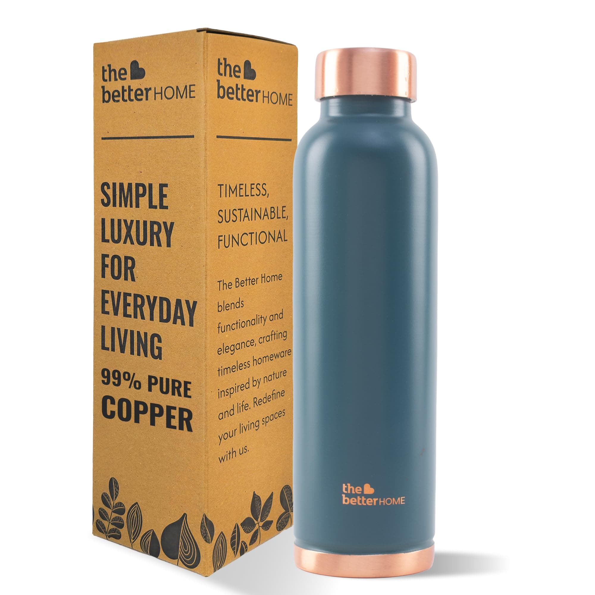 - The Better Home Copper Water Bottle | Copper Water Bottle 950ml | With Anti Oxidant Properities | Provides Health Benefits | Pure Tamba | Teal