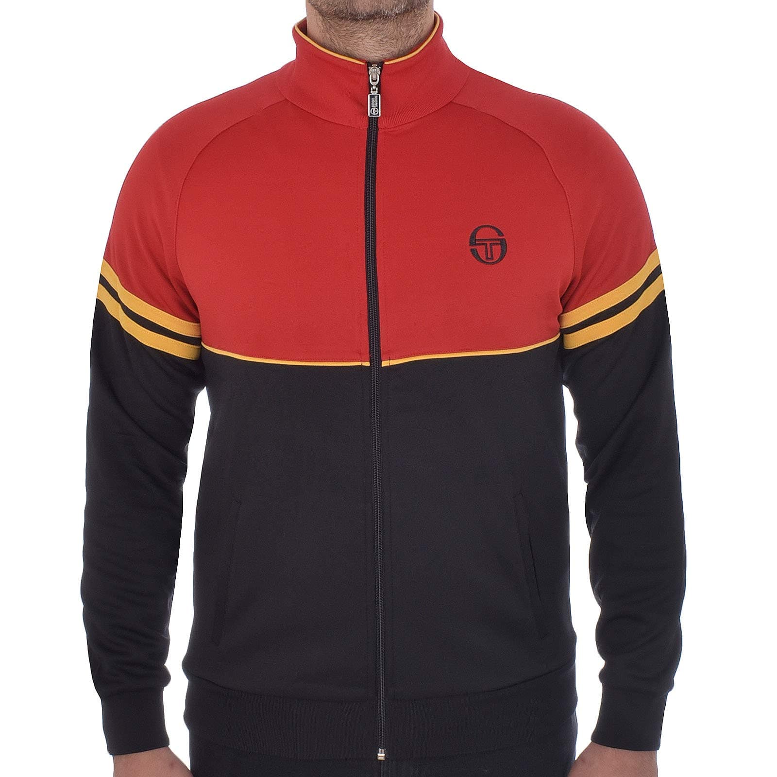 Sergio Tacchini Mens Orion Casual Track Jacket - Black/Red - S