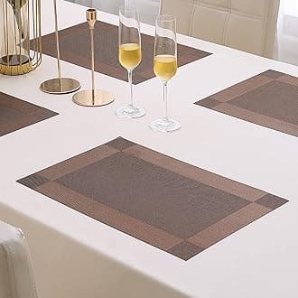 HOKIPO Polyvinyl Chloride Pvc Placemats For Dining Table Set Of 4 - 45X30 Cm (Ar2752), Dark Brown