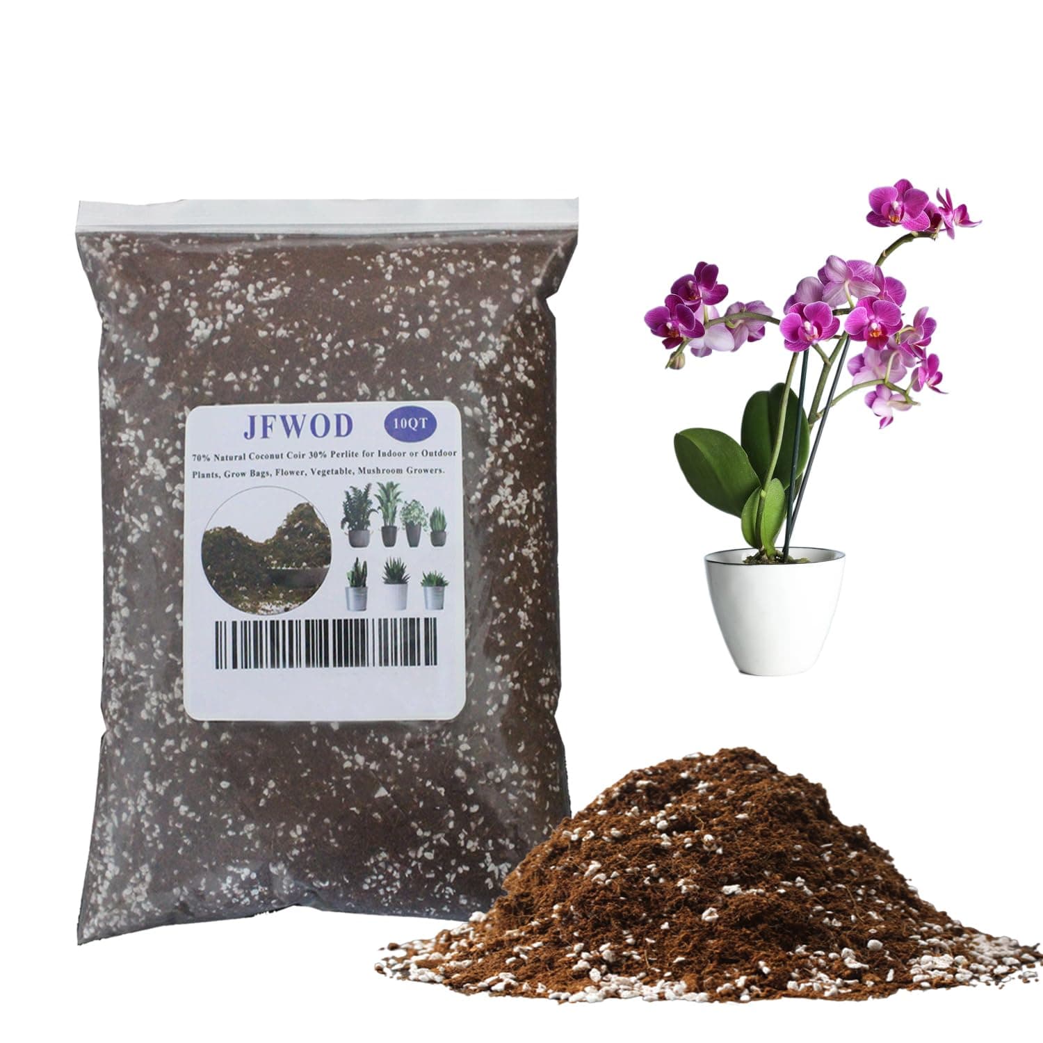 10 Quart 70/30 Coco Coir Perlite Potting Mix, Organic Garden Soil for Plant Growth, Great for Gardening Plants Flower Herbs and Vegetables