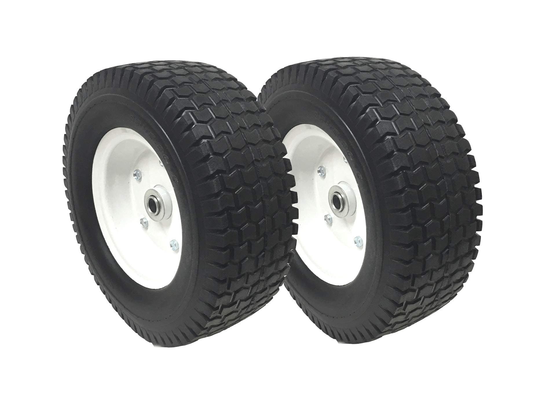 UI PRO TOOLS 13x5.00-6 Flat Free Tire on Wheel - 12.00" Diameter x 4.00" Width Low Profile Rubber Tire - 2 Count