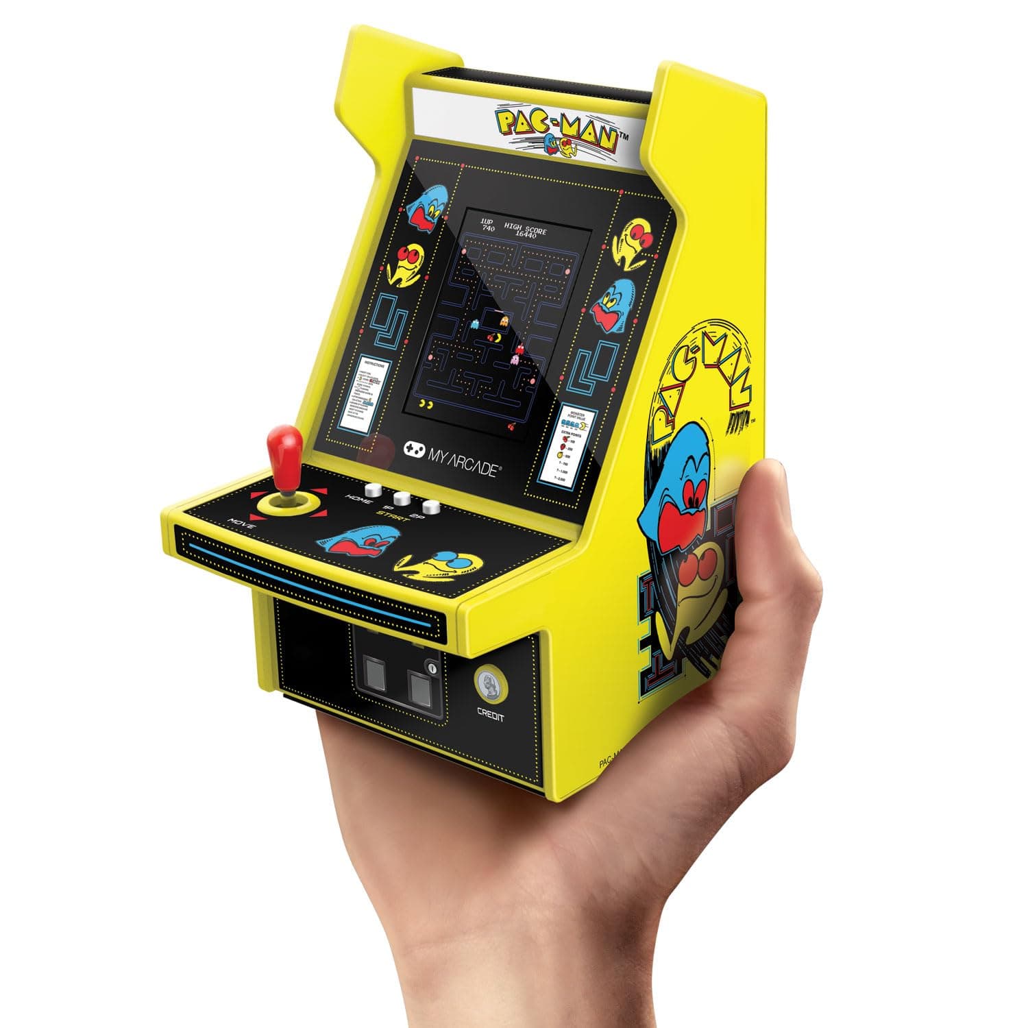 Pac-Man Micro Player: 6.75" Mini Arcade Machine, Fully playable Video Game Collectible