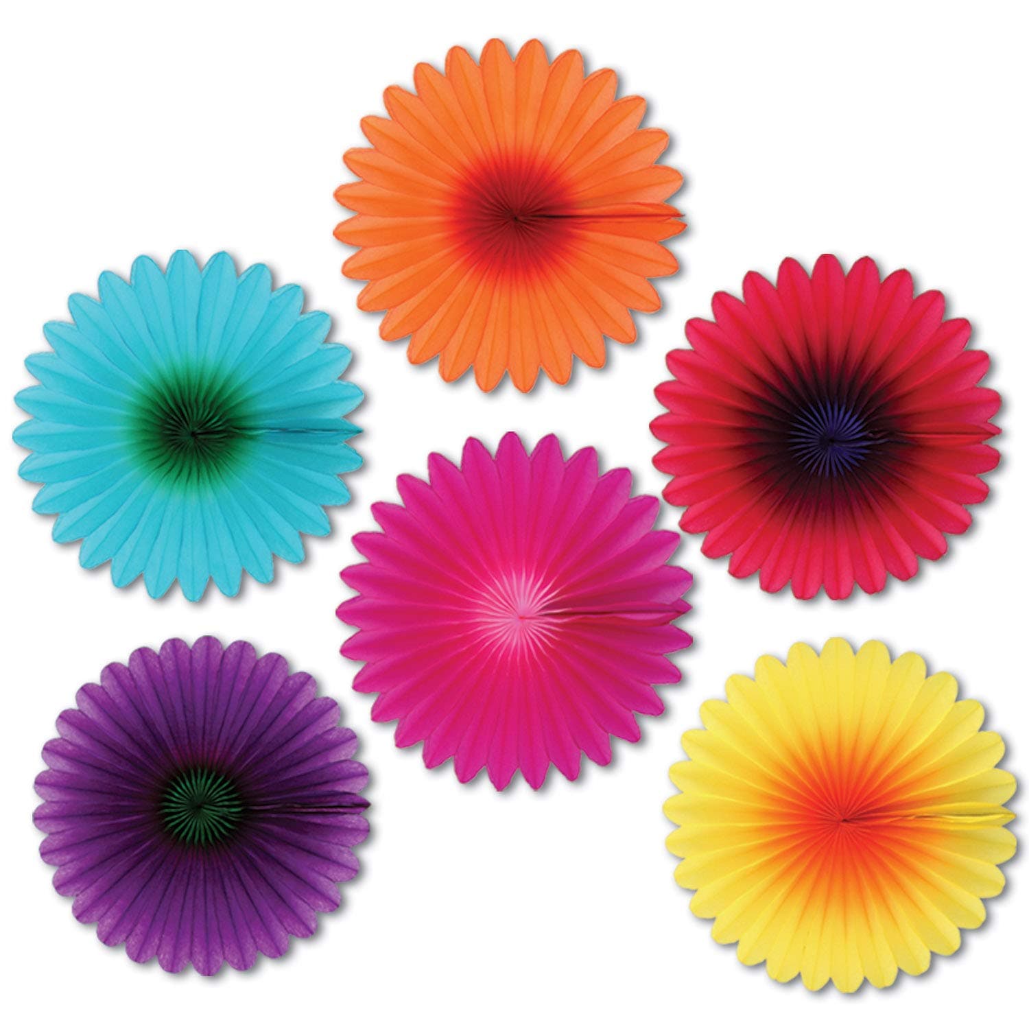 BeistleMini Flower Fans Party Accessory (1 count) (6/Pkg)