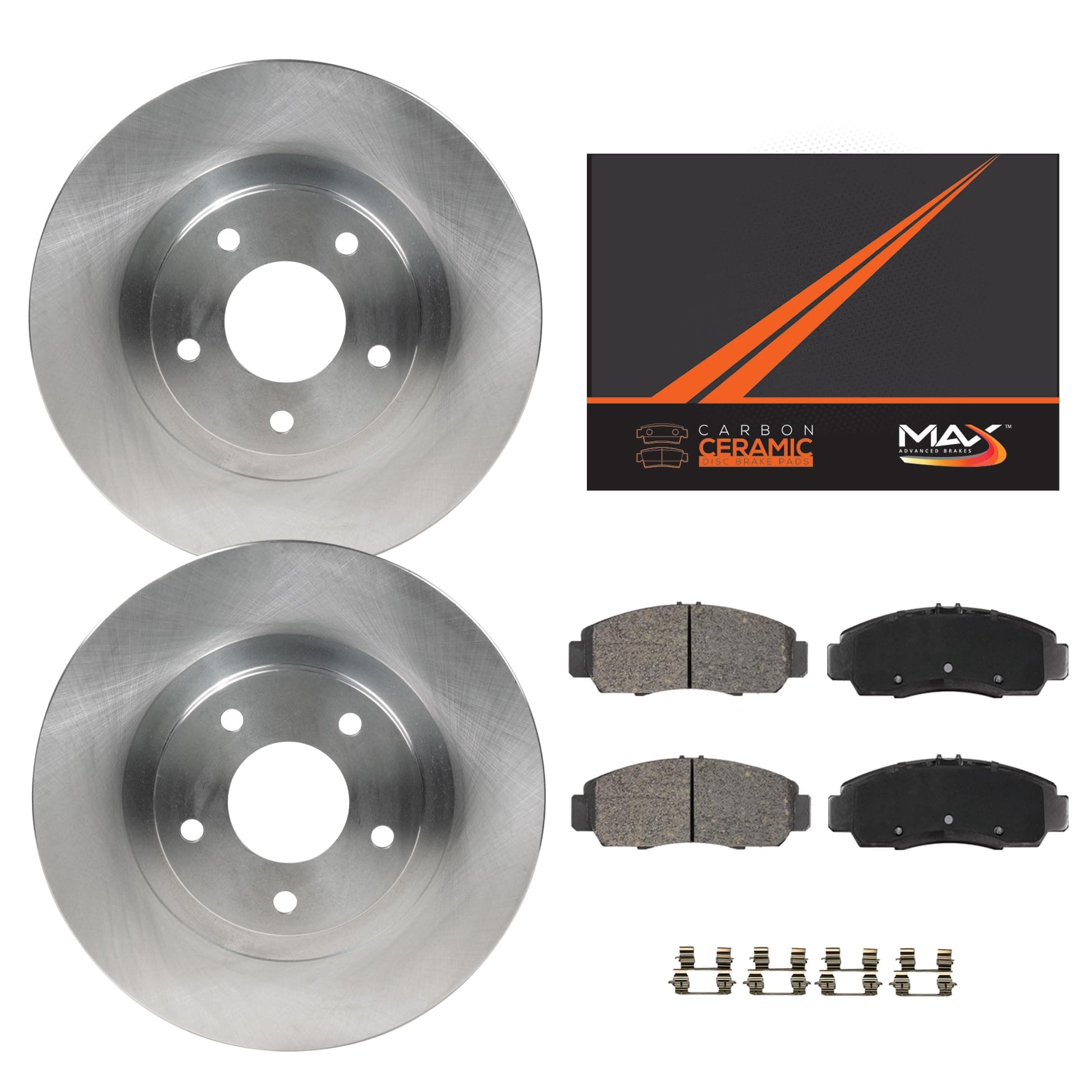 Max Advanced BrakesRear Brake Kit Compatible With 2013 2014 2015 2016 2017 2018 Ford Escape Transit Connect C-Max Replacement Premium OE Disc Brake Rotors and Ceramic Brake Pads
