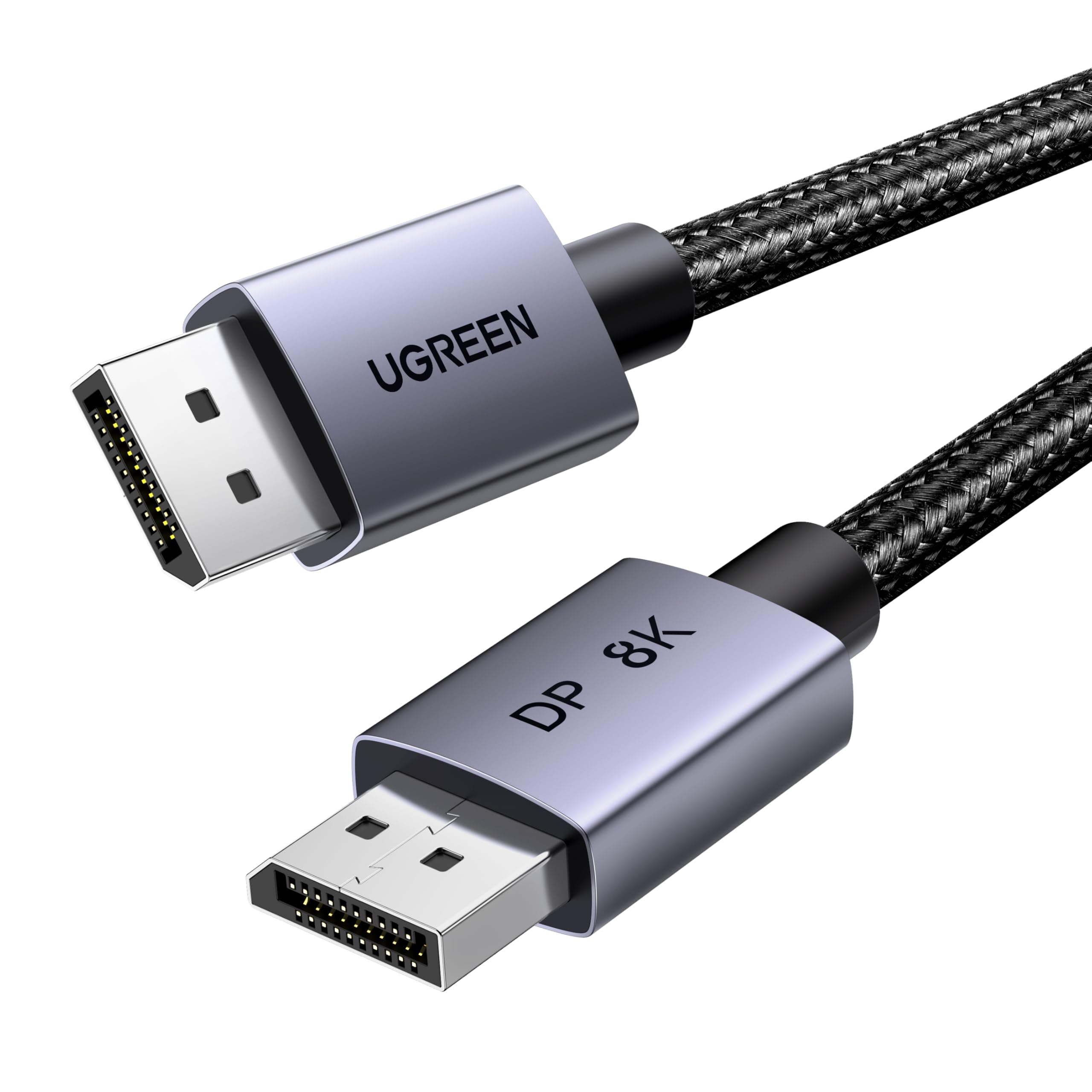 VESA 8K DisplayPort 1.4 Cable 6.6FT DP Cable Supports 8K@60Hz 4K@240Hz 32.4Gbps, HDR, HDCP, DSC 1.2a, FreeSync, G-Sync, Display Port Cord Alu Braided Compatible Monitor, Graphics, PC, HDTV