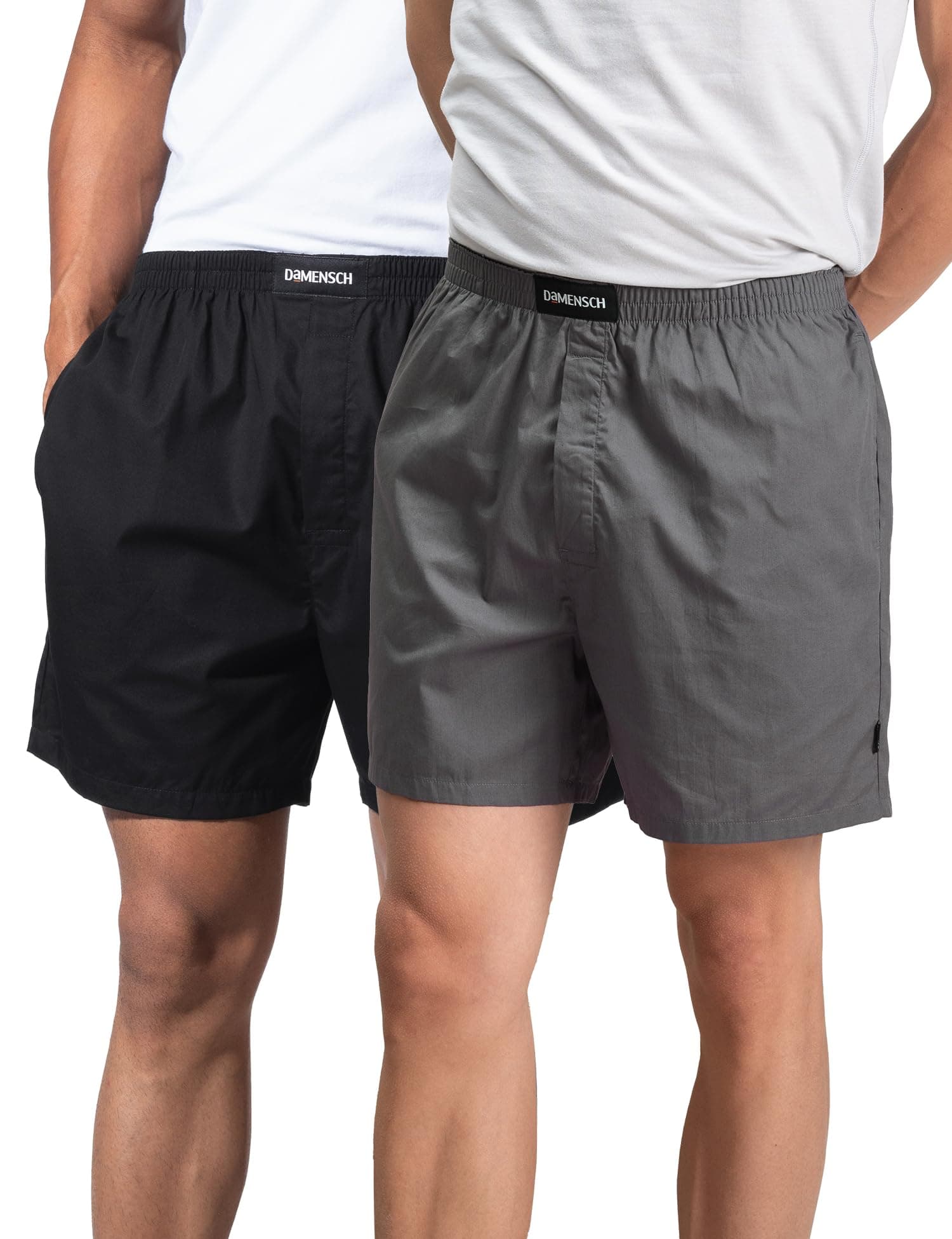DAMENSCH Regular Fit Solid 100% Soft & Durable Cotton Boxer Shorts Dual Pockets Anti-Bacterial Moisture Wicking Microfibre Waistband Ultra-Light Boxers for Men