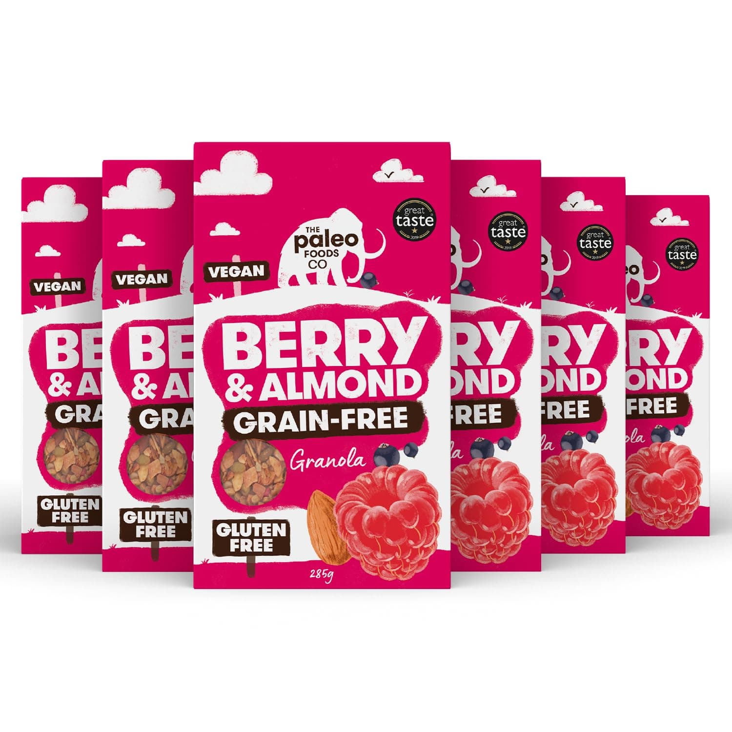 The Paleo Foods Co | Berry & Almond Keto Granola | Plant Based Healthy Low Sugar Breakfast Cereal | 6 x 285G Pack