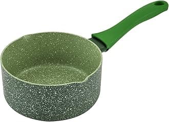 Prestige Essentials Granite Aluminium 18 CM Milk Pan | Non- Stick| Ergonomic Handle | Induction Compatible- PR81122- Green