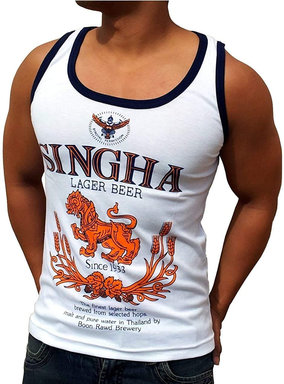 SHINGHA Men's Plain SleevelessVest White white