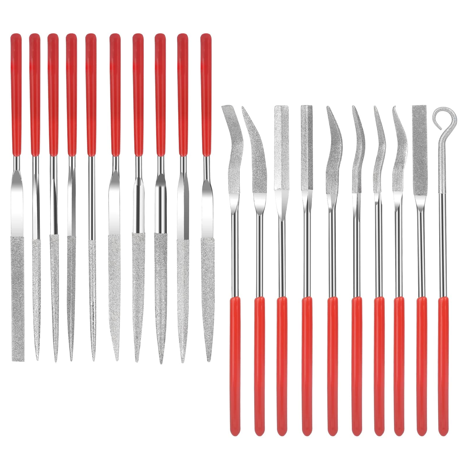 Linkstyle 20 Pcs Diamond Needle File Set, Mini Diamond File Jewelry Hand Files Dental File Tool Kit Metal Glass Stone Wood Jewelry Carving Cutting