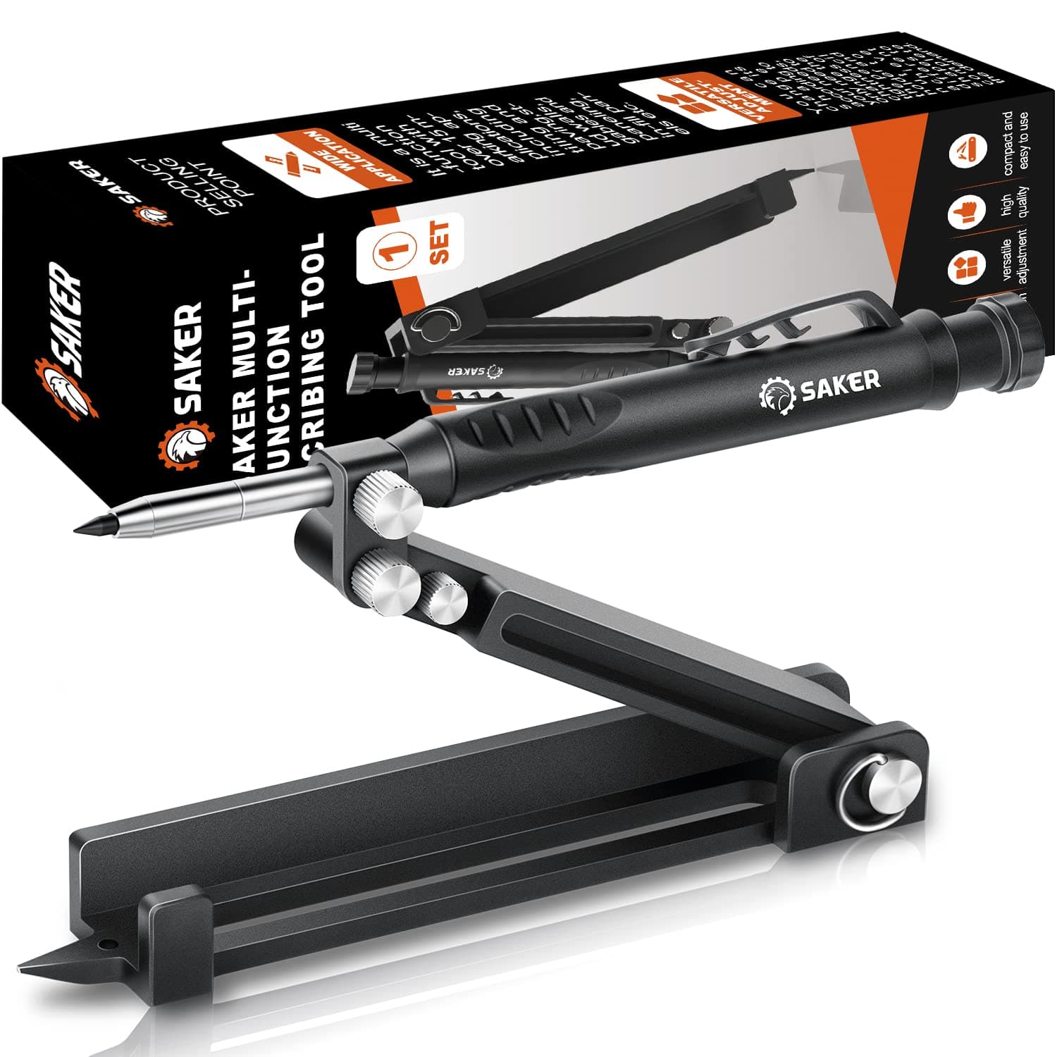 Saker Multi-function Scribing Tool-Carpenters Pencil, Scribe Tool with Deep Hole Pencil, DIY Woodworking Scribe Gauge Scriber Line Maker Measuring Tool (Ordinary Version)