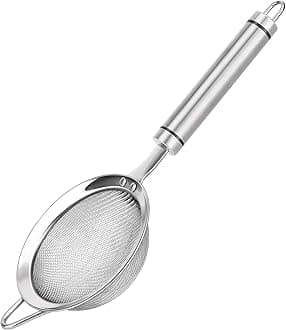 304 Stainless Steel Fine Mesh Strainers for Kitchen, Colander-Skimmer with Handle, Sieve Sifters for Food, Tea, Rice, Oil, Noodles, Fruits, Vegetable