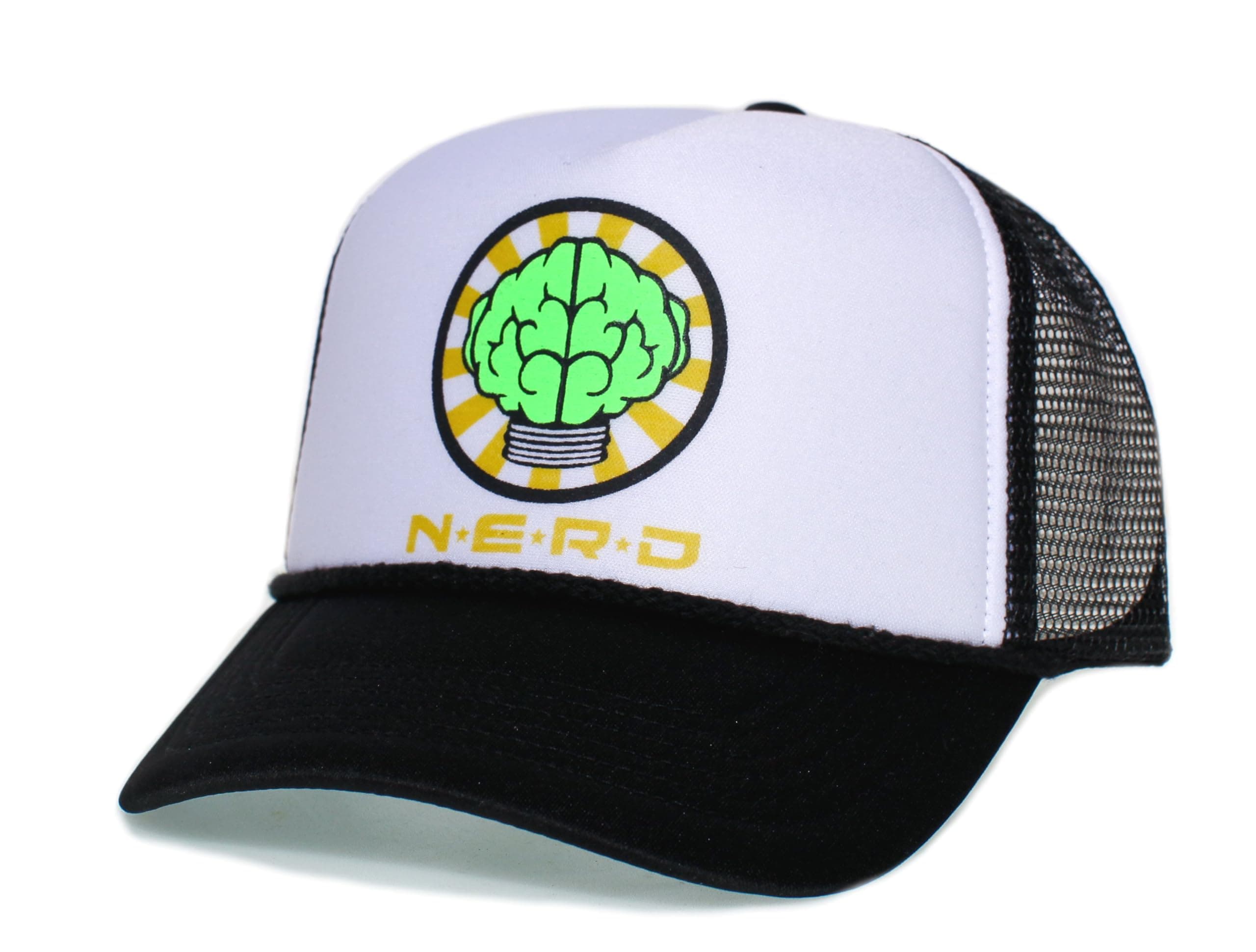 Nerd Trucker Hat Neptunes N*E*R*D N.E.R.D. Cap Adult One-Size Multi (Black/White/Black)