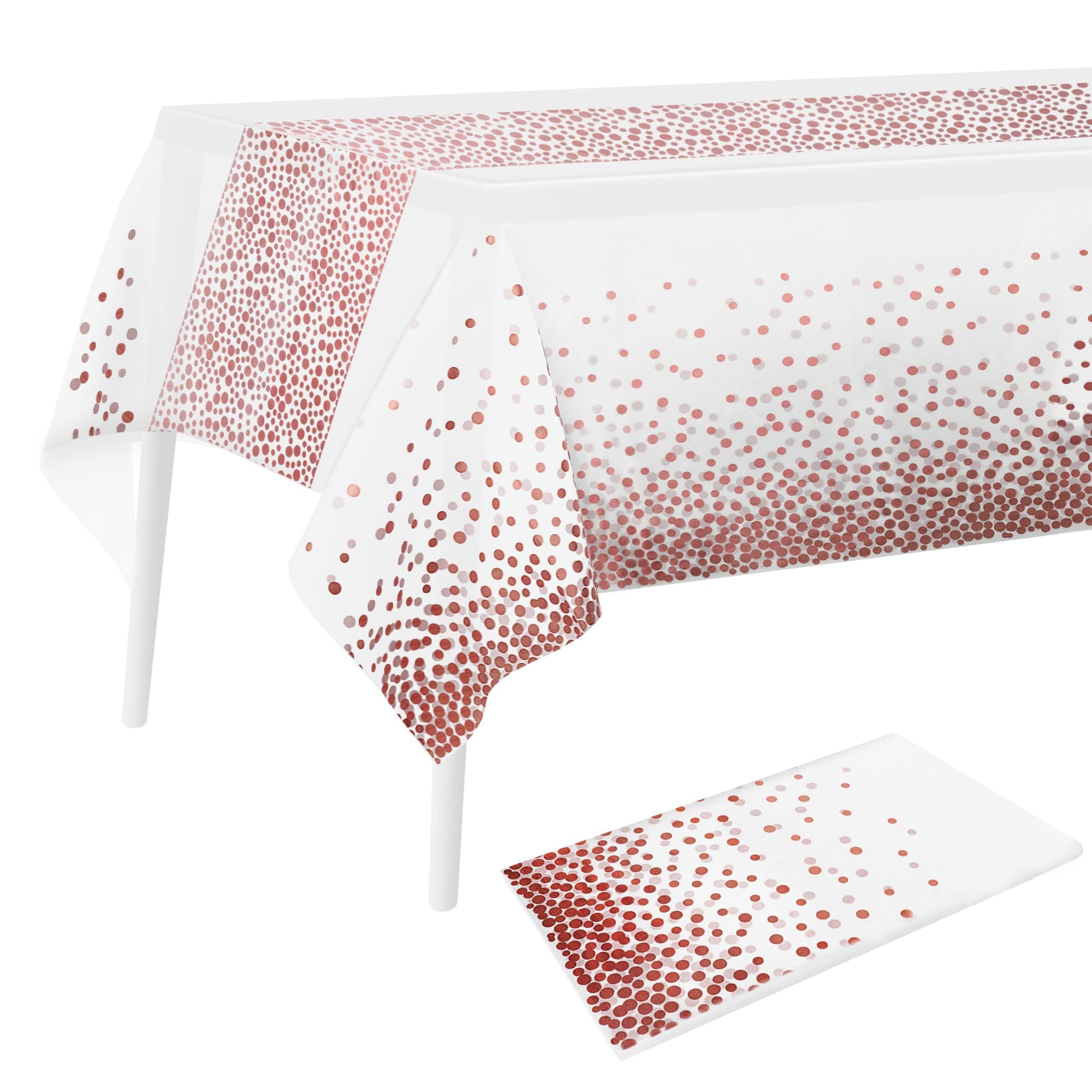 – Disposable Table Cloth, 274 x 137 CM Plastic Party Tablecloth, Stain Resistant Waterproof Oil Proof Long Rectangle Table Cover for Birthday Wedding Family Gathering (6 Seat)