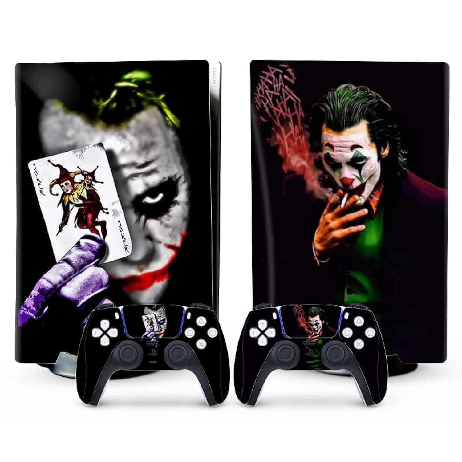 PS5 Skin - Disc Edition Game Console and Controller Accessories Cover Skins PS5 Controller Skin Gift PS5 Skins for Console Full Set Black Joker