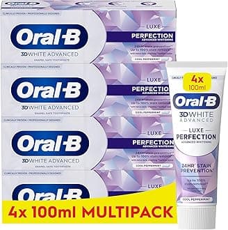 Oral-B 3D White Advanced Luxe Perfection Toothpaste 4 x 100ml Multipack (Packaging mat vary)