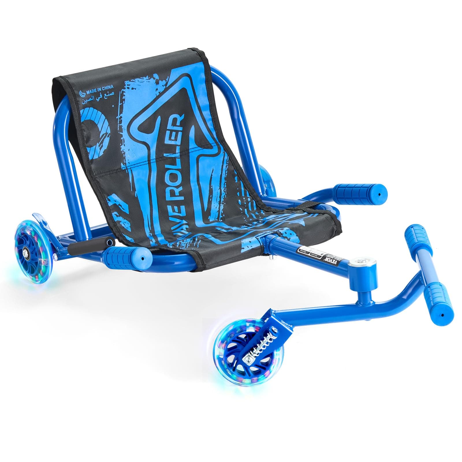 Ride-on Scooter, 132 lbs Load Capacity, Swing Side-to-Side for Amazing Ride, Powered by Zig-Zag Motion, Drifts on Any Hard Surface, Ages 4+, Blue
