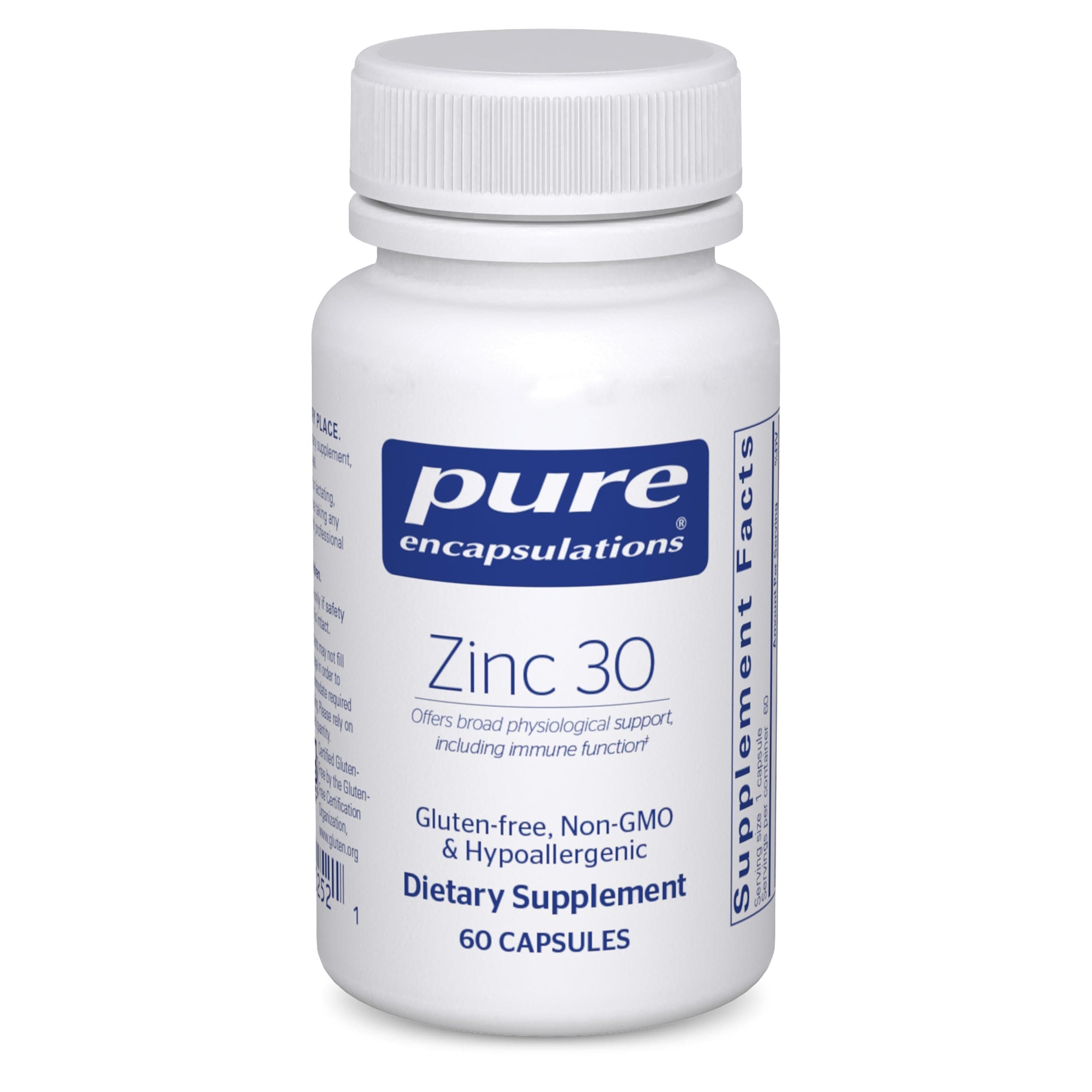 Zinc 30 mg - Supplement for Immune System Support, Growth and Development, and Wound Healing* - with Zinc Picolinate 30 mg - 60 Capsules