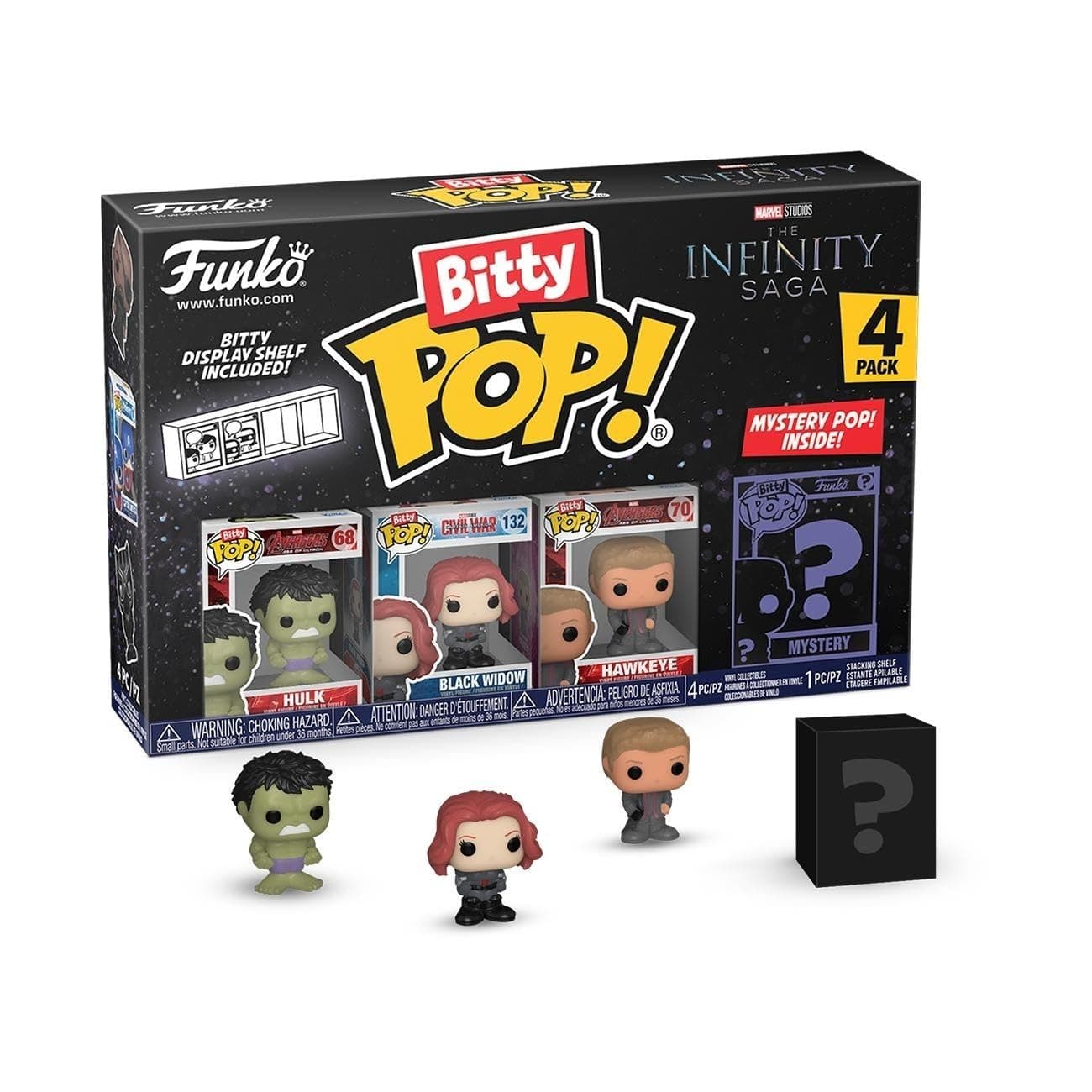 Bitty Pop! Marvel - Hulkand A Surprise Mystery Mini Figure - 0.9 Inch (2.2 Cm) - Marvel Comics Collectable - Stackable Display Shelf Included - Gift Idea - Party Bags Stocking