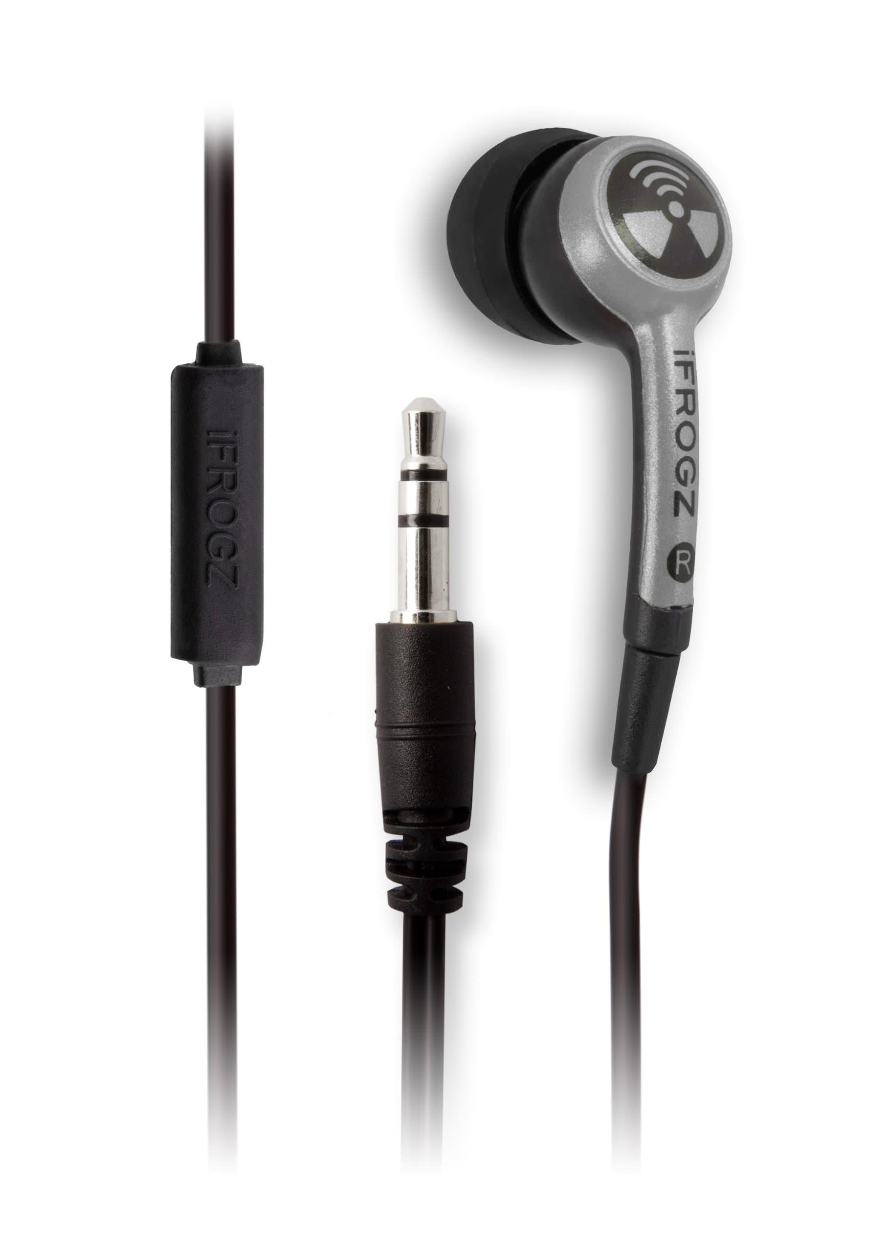 Earpollution EPD33-MIC-SILVER Plugz Earbuds with Mic - Retail Packaging - Silver