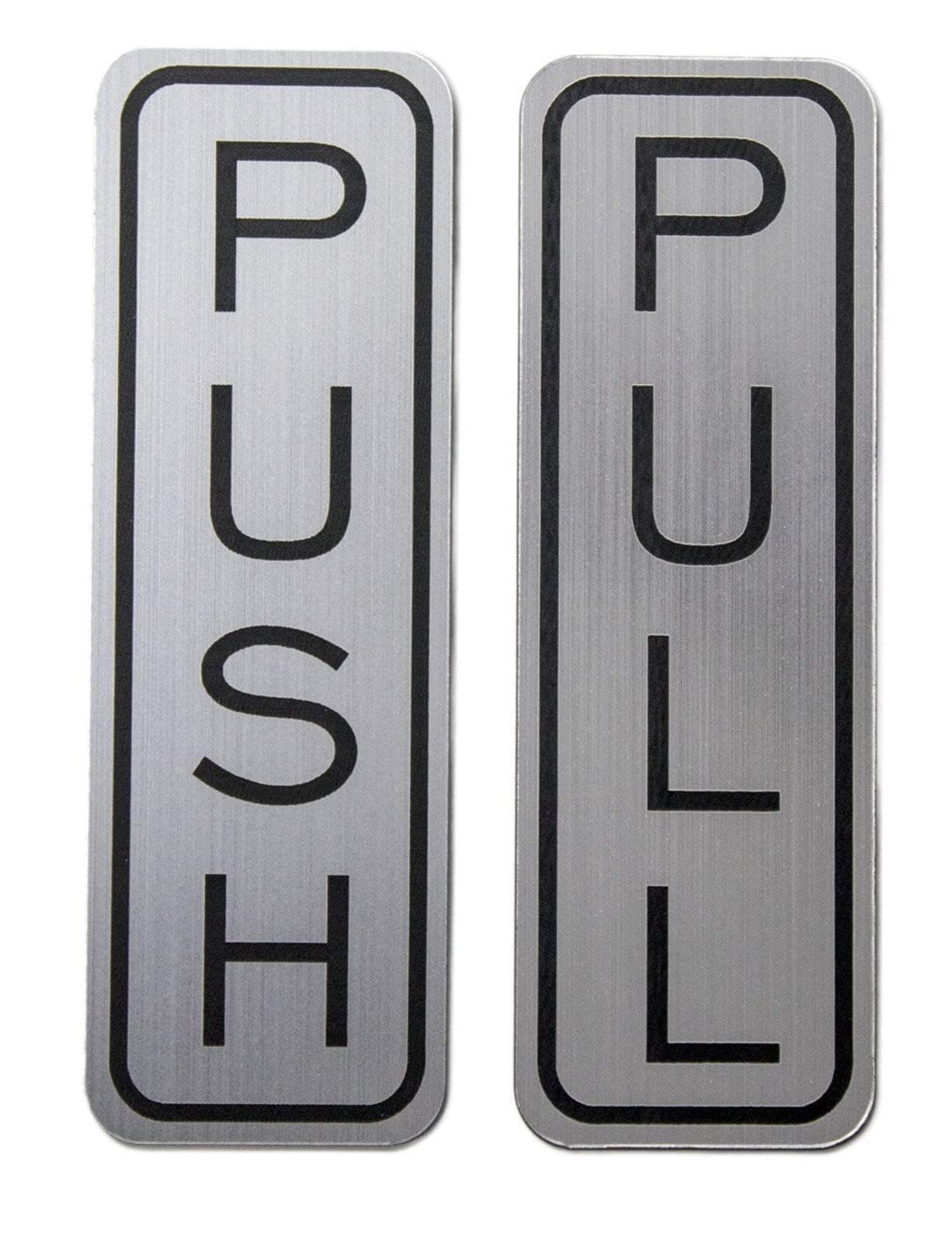 Burning desire 304 Grade Stainless Steel Premium Push/Pull Set Door Vertical Sign 5 x 1.5 inch Stylish (Pack of 1)