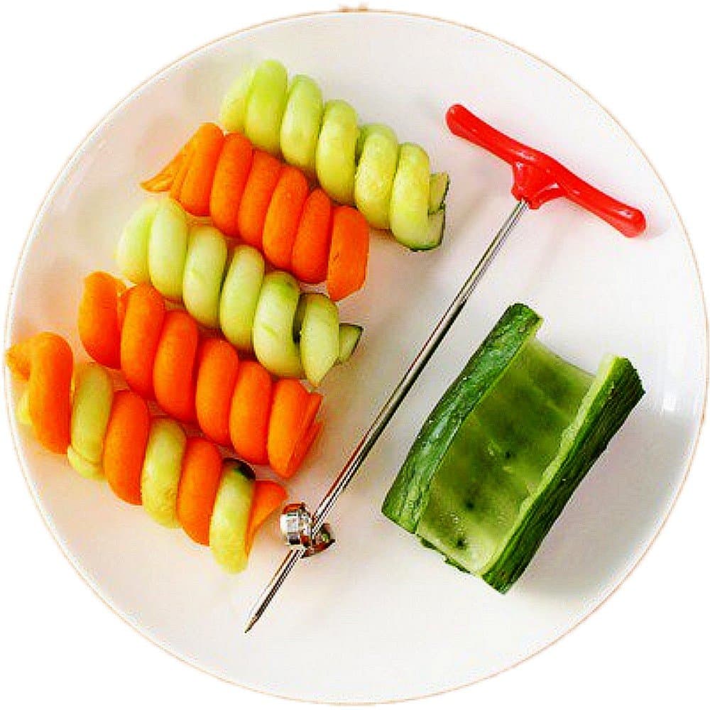 Vegetable coiler Scroller Stainless steel Magic Scroller Creative Model Cucumber knife Artistic Dishes Cold dish Decoration Fruit and vegetable Spiral Twist Vegetable coiler