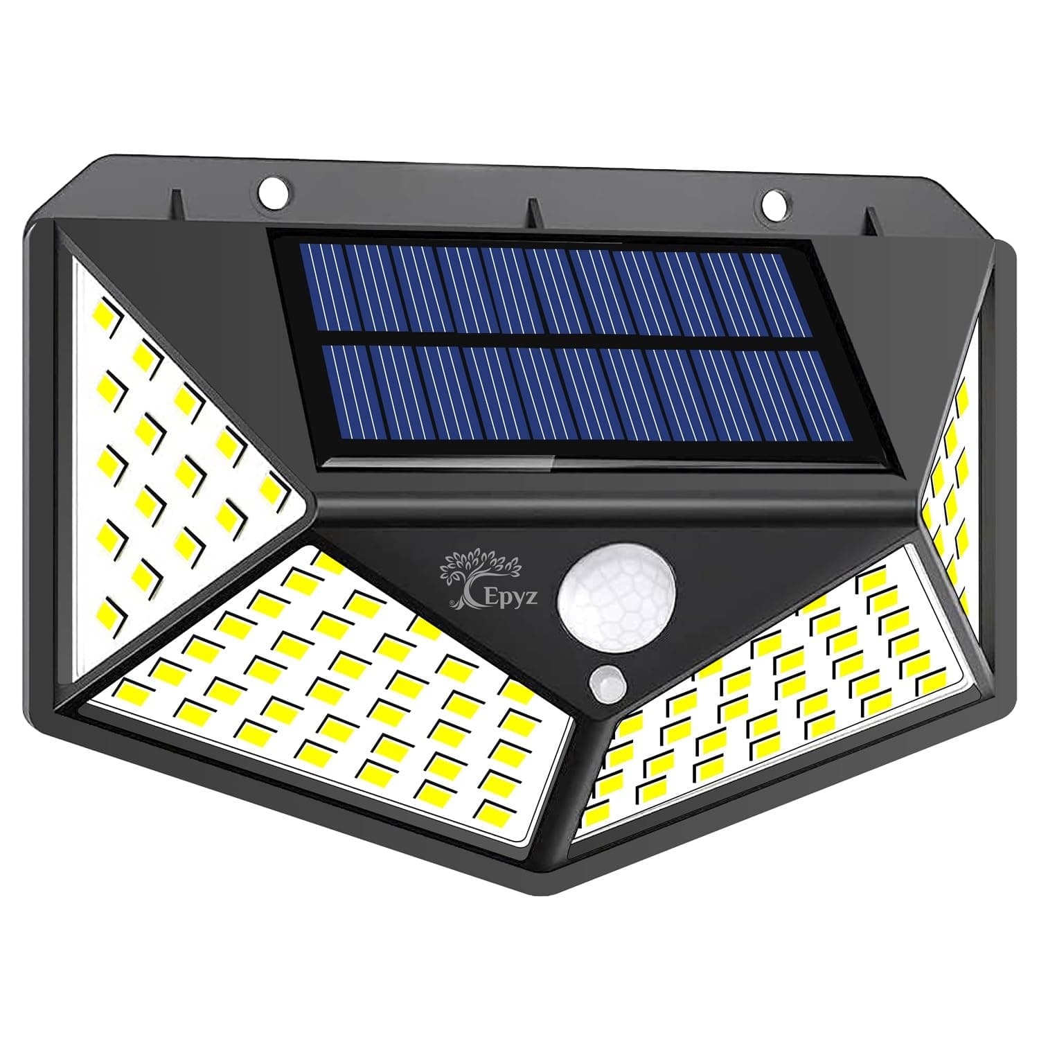 Epyz ABS Plastic Solar Light Outdoor Waterproof Motion Sensor Lights Wall Night Light With 2 Modes For Fence Garage Yard Step Stair [ White Light,Pack Of 1, 100LED ]