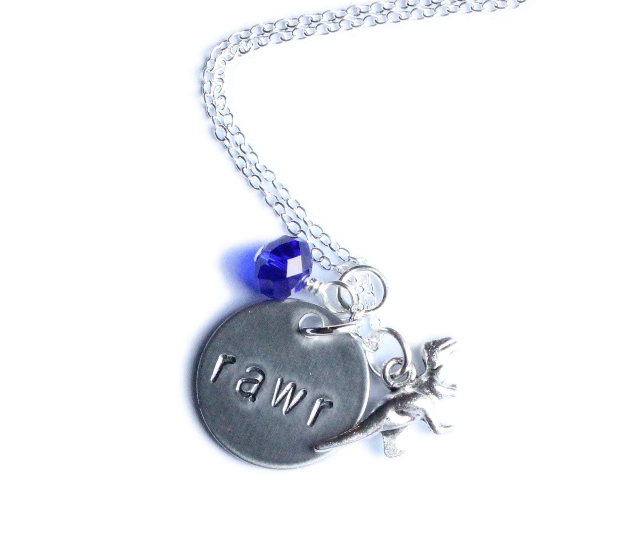 Blue Rawr Raptor Dinosaur Necklace