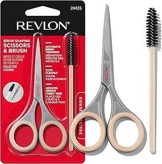Revlon Designer Series Brow Set, Trimming and Shaping Eyebrow Kit with Scissors and Spoolie Brush, Easy to Use at Home or on The Go, 1 Count