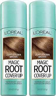 Hair Color Root Cover Up Temporary Gray Concealer Spray Light Golden Brown (Pack of 2) (Packaging May Vary)